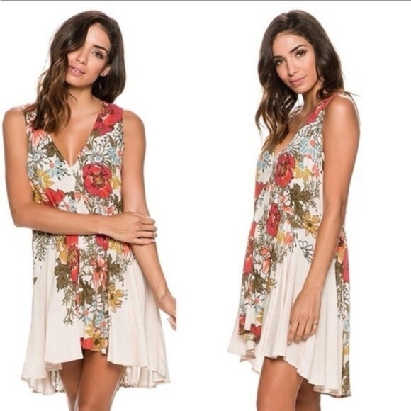 FREE PEOPLE Backyard Floral Tunic Dress - Picture 1 of 5